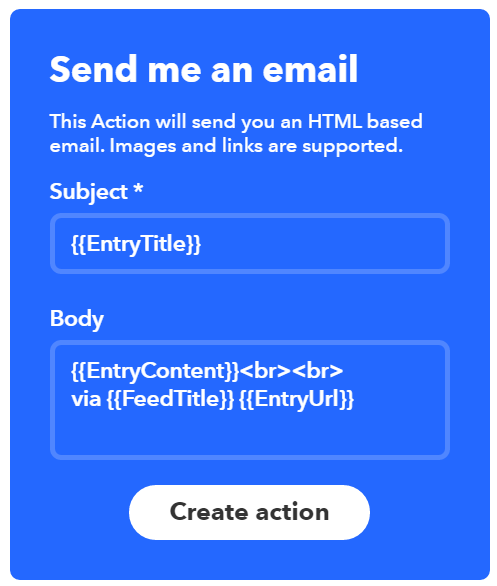 Add email details